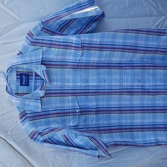 Wrangler Men's Blue Plaid Western Shirt XL - Picture 1 of 7